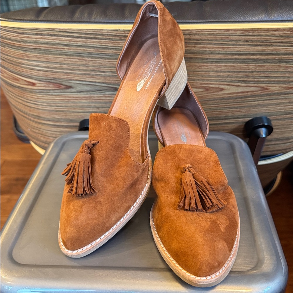 Stylish Free People x Jeffery Campbell Tan Heeled Loafers